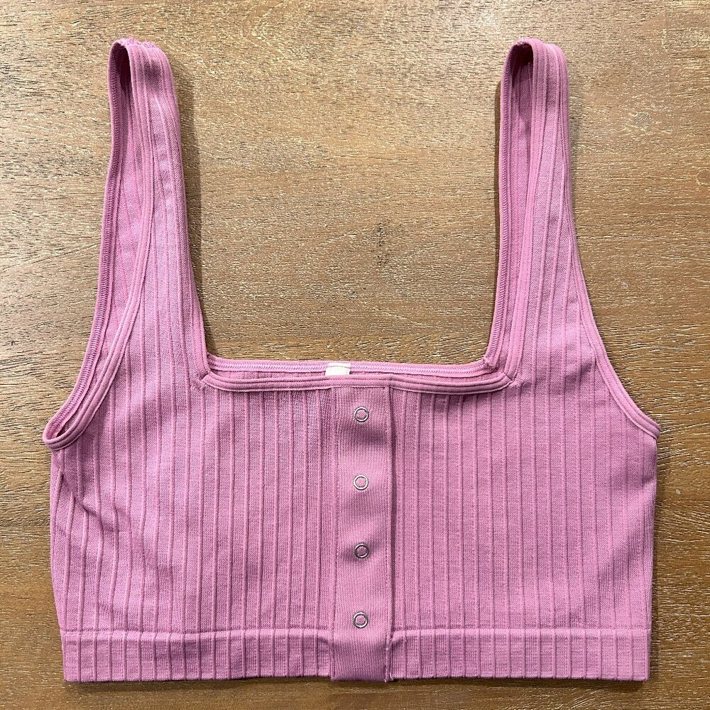 Anthropologie Seamless Snap-Front Bra - Color: Mauve Size S/M